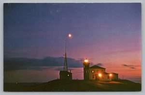 Postcard Watch Hill Light Lighthouse at Night Rhode Island Unposted - Picture 1 of 2
