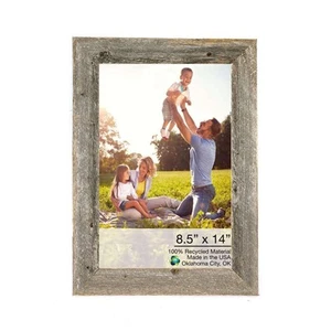 8.5X14 Natural Weathered Grey Picture Frame With Plexiglass Holder - Picture 1 of 4