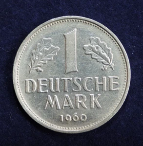 1960 F Deutschland 1 Mark Kupfer-Nickel Münze KM 110 - Bild 1 von 4