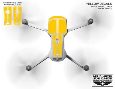 DJI Mavic Air 2 Racing Stripes With Battery Decals Number #1-3 Sticker Skin - Image 1 of 4