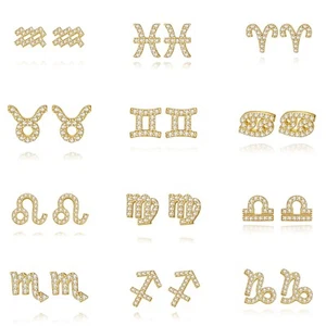 Lavishe Sterling Silver Cubic Zirconia Horoscope Zodiac Constellation Earrings - Picture 1 of 14
