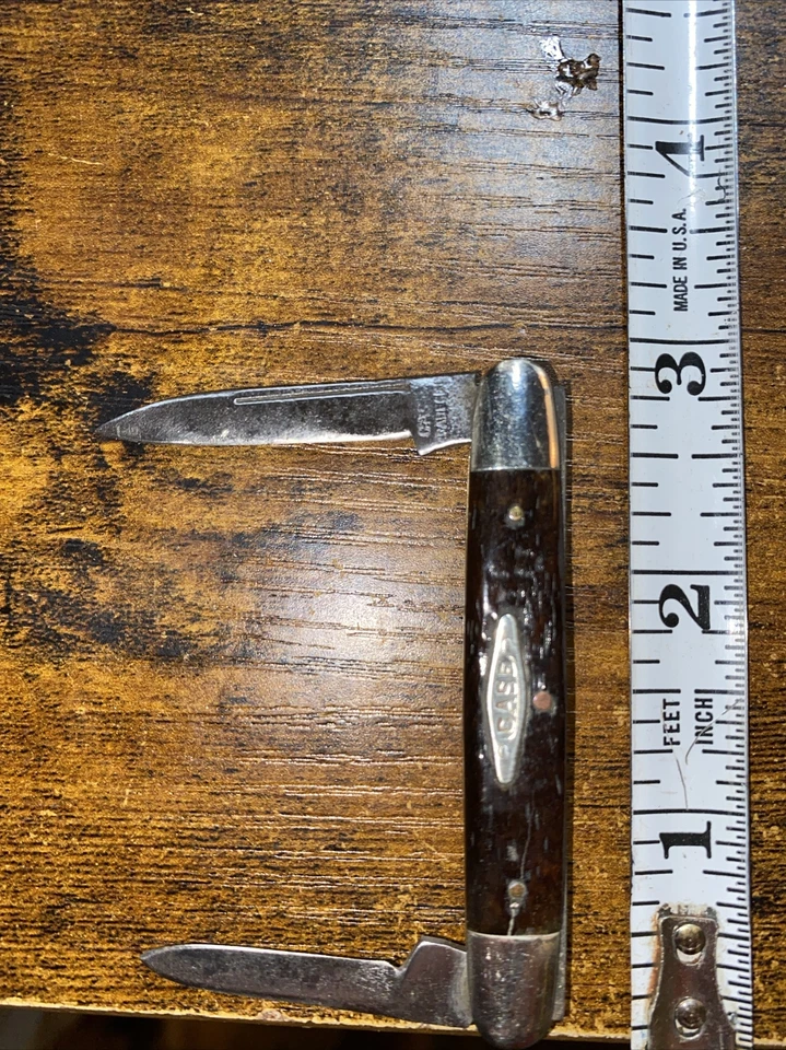 Estuche vintage Bradford Greenbone?  Cuchillo probado (marrón)-62053 Foto 1 de 4