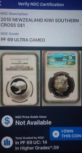 2010 Silver Proof $1 New Zealand Kiwi NGC PF69 UC 1OZ .999 Coin - Picture 1 of 5