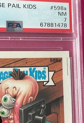 PSA 7 POP-2 Topps GPK OS15 Garbage Pail Kids 598a VISE GUY Card BLACK LINE ERROR - Image 1 of 3