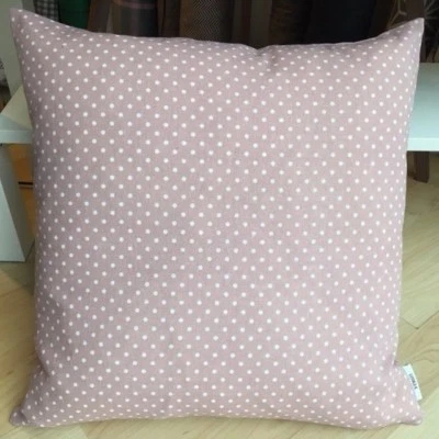 417. Spotty Peach Linen Cotton Cushion Cover.  - Image 1 of 2