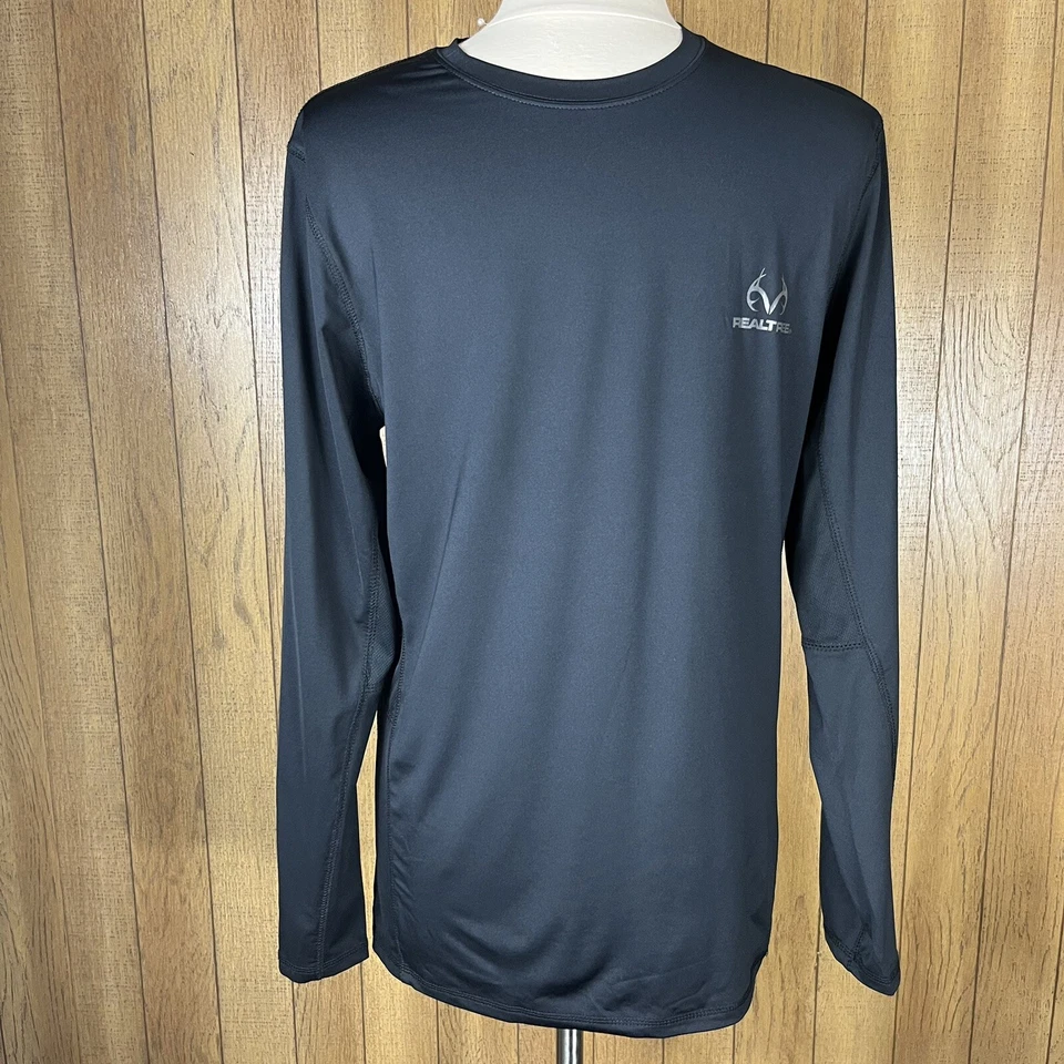 Realtree (Size M 38/40) Men's Black Long Sleeve “Scent Control” Shirt Stretch - Image 1 of 4