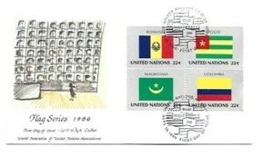 UN #489-92 Rumania Togo Mauritania Colombia WFUNA bloque central FDC - Imagen 1 de 1