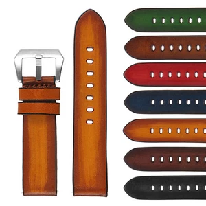 Correa de reloj de cuero gruesa StrapsCo vintage descolorida para hombre - Correa de liberación rápida - Imagen 1 de 25