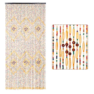 52 Stränge Bunt hölzern Türvorhang Insektenschutzvorhang Sichtschutz 90x200cm - Bild 1 von 4