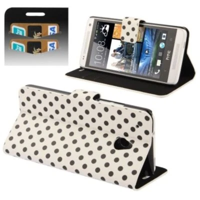 Custodia Per Smartphone (Flip Orizzontale) Per HTC One Mini M4 Bianco / Nero - Immagine 1 di 4