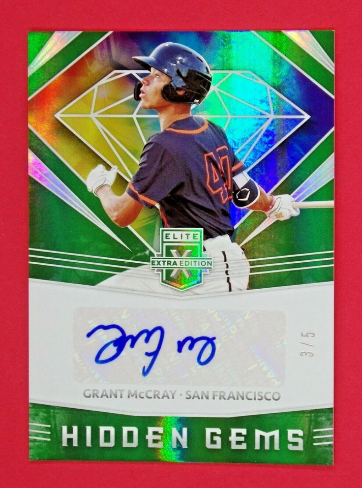 2020 Elite Grant McCray 3/5 Extra Edition Hidden Gems Autographs Emerald #22 - Image 1 of 2