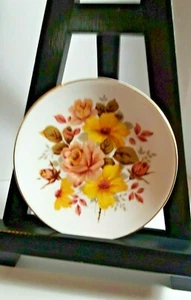 Royal Grafton Fine Bone China Saucer Yellow & Pink Floral Print Replacement - Picture 1 of 4
