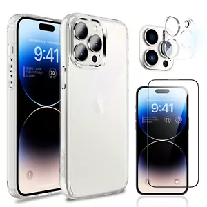 iPhone 14 Plus Clear Case Slim Cover Screen Protector & Camera Lens Protector - Picture 1 of 6