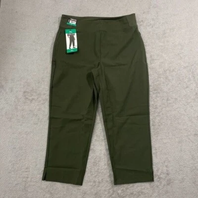 NUEVO Pantalones de vestir Kirkland Signature XL recortados verdes para mujer Foto 1 de 4
