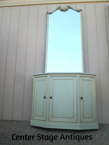56501  Decorator Credenza Console  Cabinet Table Stand w/ Mirror Cover
