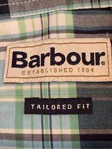 Barbour Herren Hemd Tailored Fit XL UK 3XL blau grün Baumwolle Freizeit gestreift - Bild 1 von 7