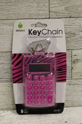 Datexx Calculator Keychain - DH 21 - Pink - New - Image 1 of 3