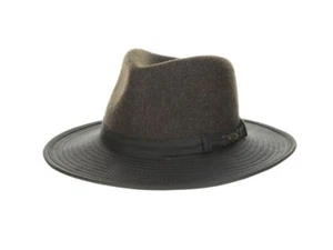 STETSON SALE * MEN OUTBACK FEDORA HAT * L * NEW PROVATO KNIT SUN REPELS RAIN UPF - Picture 1 of 4