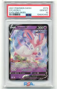 2021 Pokemon Sword & Shield Evolving Skies 074 Sylveon V PSA 10 Gem Mint - Picture 1 of 2