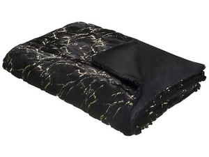 Tagesdecke Marmor-Design schwarz gold 130 x 180 cm modern glamourös Godavari - Bild 1 von 6