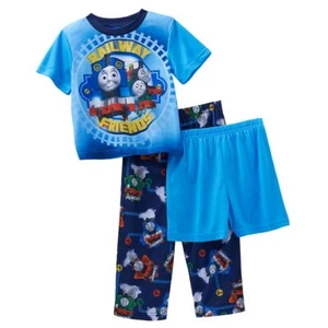 THOMAS AND FRIENDS - S/S BLUE 3 PIECE PAJAMAS ROBE 3T, 4T 100% POLYESTER *NEW* - Picture 1 of 1
