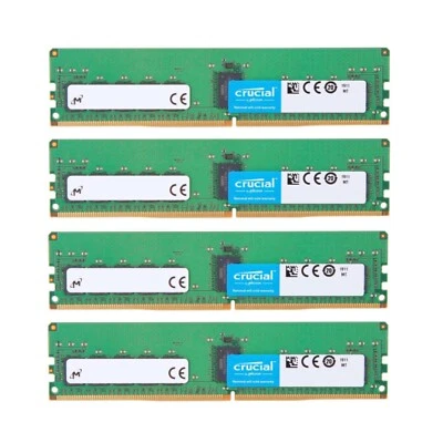Crucial 64GB (4X 16GB) DDR4 3200MHz PC4-25600 ECC Registered Server RDIMM Memory - Image 1 of 3