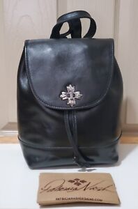 NWT $249 Patricia Nash Seluci Black Leather Backpack