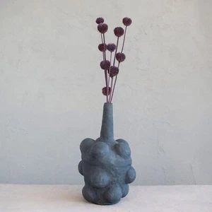 Creative Co-Op Handmade Paper Mâché Bubble Vase with Distressed Finish - Picture 1 of 9