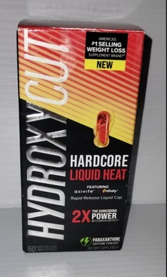 Calor líquido Hydroxycut Hardcore, tapa de liberación rápida -CANTIDAD 60- 09/2025 sellado Foto 1 de 4