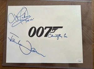 007 Signed Photo Christopher Lee , Lawrence Makoare, Famke Janssen 8 X 11 JSA - Picture 1 of 7