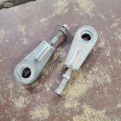 1985-1990 Kawasaki EN450 454 LTD Rear Chain Belt Drive Axle Adjusters  - Image 1 of 4