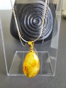 Bernstein Anhänger S925 vergoldet, Ohne Kette, 49.5 - Bild 1 von 1