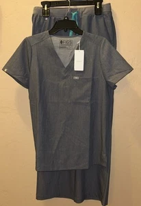 Figs Technical Collection Women's Heathered Gray Scrub Set Size Small - Picture 1 of 15