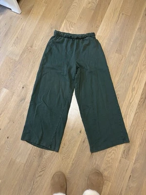 Zara Wide Leg Flowy Palazzo Pants high waist elastic waistband size M Dark Green - Image 1 of 4