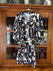 Chicsoul Chic Soul Bindekleid 2XL schwarz weiß Kragen Ballonärmel Knöpfe - Bild 1 von 8