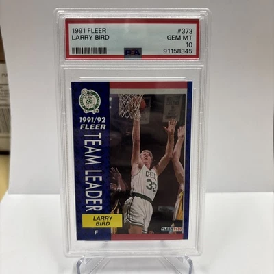 Fleer 1991-92 - Líderes de equipo Larry Bird #373 PSA 10  Foto 1 de 2