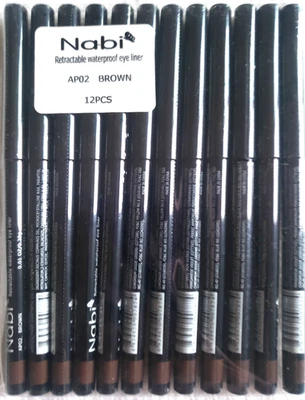 Lote de 12 delineadores de ojos retráctiles impermeables color marrón y más a elegir Foto 1 de 2