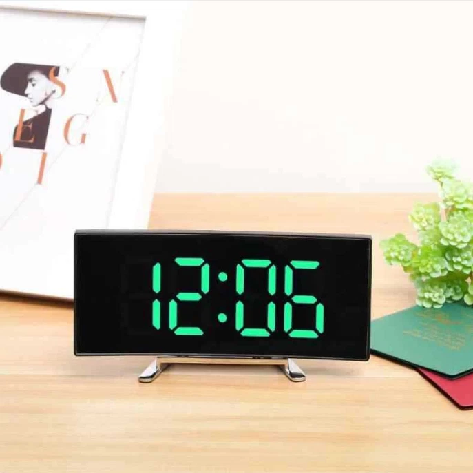 Electronic Alarm Clock  Digital LED Large Display Mirror Electronic Clocks - Image 1 of 4