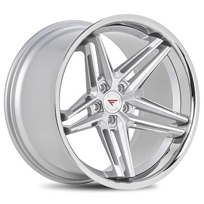 22x10.5"Ferrada Wheels CM1 Silver Machined with Chrome Lip Rims Foto 1 de 4