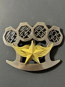 Y2K Tapout Golden Winged Star Knuckles Belt Buckle - Picture 1 of 6