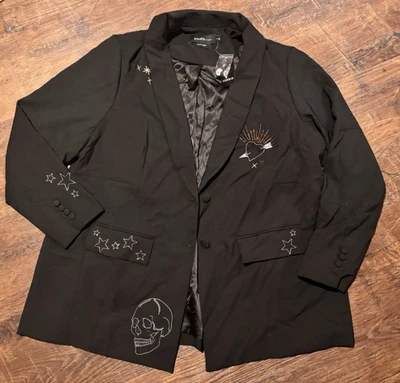 💀 Blazer Torrid Studio Mujer’s Crepe Chal Cuello – Talla 3 – Negro Profundo – Nuevo con Etiquetas Foto 1 de 4