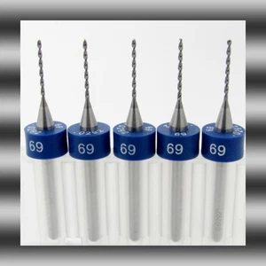 .75mm .029" #69 Solid Carbide Drill Bit 5 PIECES Premium Carbide 1/8 Shank R/S - Picture 1 of 3