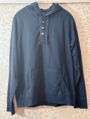 Banana Republic BR Hombre’s L Azul Marino Henley Polar Tejido Pullover Sudadera con Capucha Foto 1 de 4