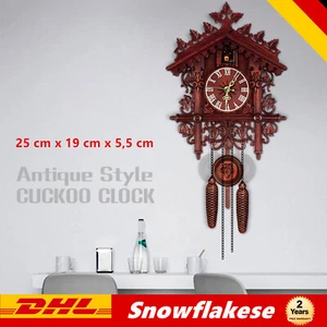 Reloj de cuco vintage reloj de pared madera reloj de la Selva Negra reloj de cuco decoración - Imagen 1 de 12