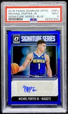 Michael Porter Jr 2018-19 Optic Signature Series Blue /25 Rookie RC PSA 9