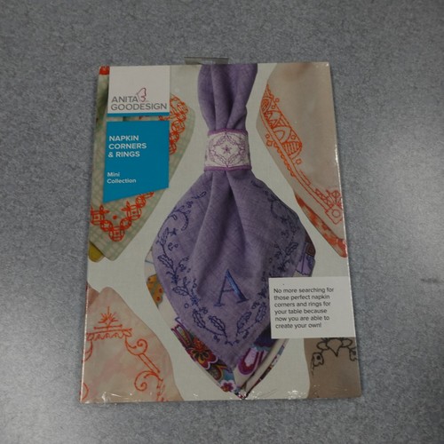 Anita Goodesign napkin corners and rings mini collection Embroidery Design CD Pa