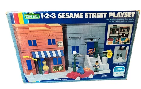 1984 123 Sesame Street Hooper's Store & House Playset 80s Nostalgia Original Box Cover
