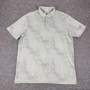 Adidas Polo Shirt Golf Course Map Geometric Print Green Mens Large L - Picture 1 of 14