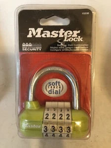 New Master Lock 1523D Padlock 4-Digit Set Your Combination White Dials 2.5" Lime - Picture 1 of 2