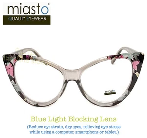 (2 PAIRS) MIASTO BIG CAT EYE COMPUTER READING GLASSES +2.75 ~ANTI-BLUE LIGHT (L) - Picture 1 of 4